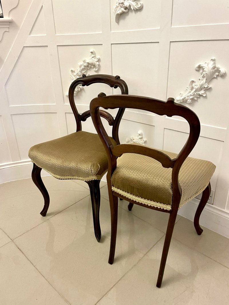 Set of 6 Antique Victorian Quality Rosewood Dining Chairs - Image 5